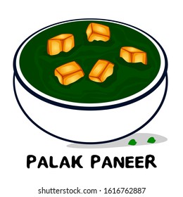 Palak Paneer indian Punjabi food Vector