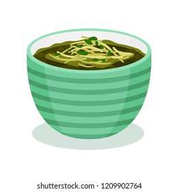 Palak paneer, traditional Indian cuisine food vector Illustration on a white background
