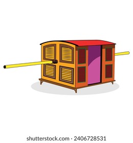 Palanquin aislado en ilustración vectorial de fondo blanco