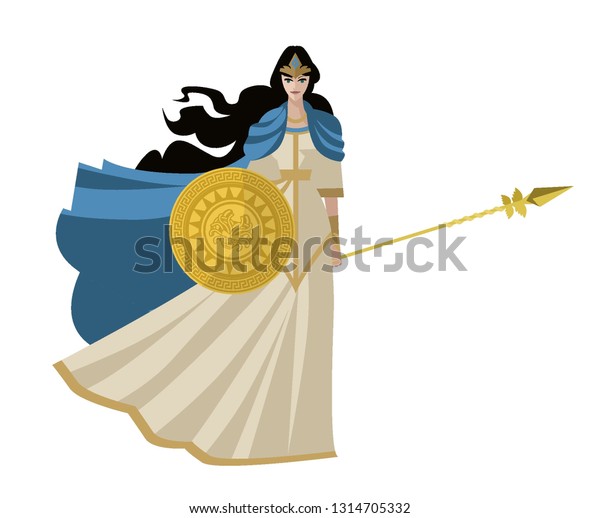 Palas Athena Goddess Stock Vector (Royalty Free) 1314705332 | Shutterstock