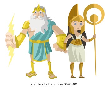 palas athena minerva and jupiter zeus god of the ray greek roman mythology god and goddess