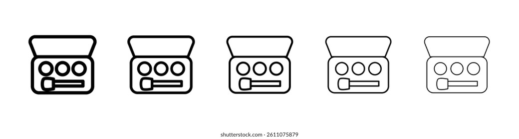 Palatte with eyelash shadows icon Symbol mark in Outline style