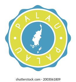 Sello de vectores del mapa de marcas de Palau. Etiqueta de icono de diseño de marca de país de símbolo nacional. 