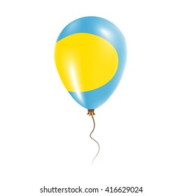 Palau balloon with flag. Bright Air Ballon in the Country National Colors. Country Flag Rubber Balloon. Vector Illustration.