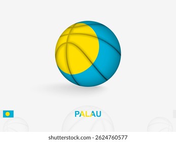 Palau Basketball Concept with National Flag Design. Perfect for use in sports related content, national team promotions.
