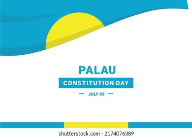 Palau Constitution Day. Vector Illustration. The illustration is suitable for banners, flyers, stickers, cards, etc.