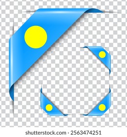 Palau corner national flag with shadow