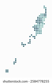 Palau dotted map. Digital style map of the country on a white background. Palau shape with square dots. Colored dots style. Large size squares. Awesome vector illustration.