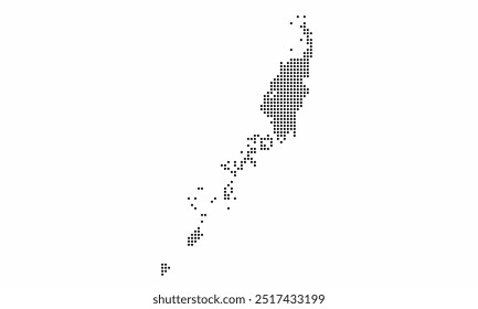 Palau dotted map with grunge texture in dot style. Abstract vector illustration of a country map with halftone effect for infographic. 
