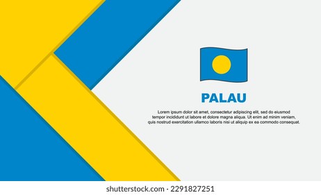 Plantilla de diseño de fondo de resumen de marca Palau. Ilustración del vector de caricaturas del Día de la Independencia de Palau. Ilustración de Palau