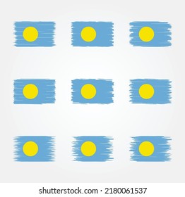 Palau Flag Brush Collection. National Flag