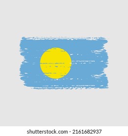 Palau Flag Brush. National Flag