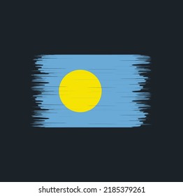 Palau Flag Brush. National Flag