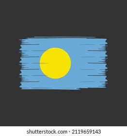 Palau-Flagge mit Pinselstrich, Hintergrund
