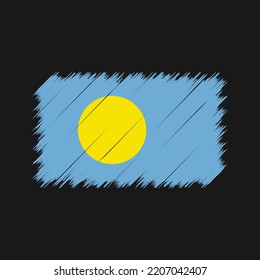 Palau Flag Brush Strokes Painted