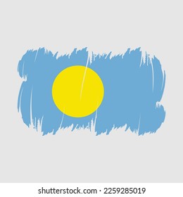 Palau Flag Brush Strokes Vector
