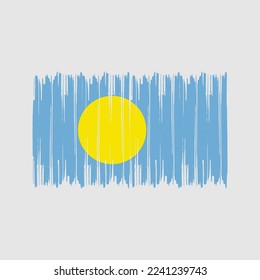 Palau Flag Brush Vector Design