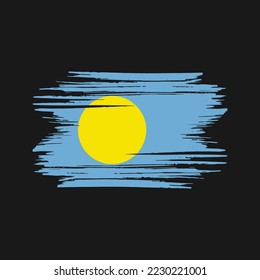 Palau Flag Pinselspitze Vektorgrafik