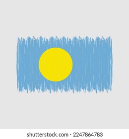 Palau Flag Brush Vector Illustration