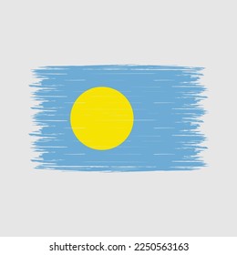 Palau Flag Brush Vector Illustration