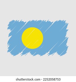 Ilustración del vector de pincel de bandera de Palau
