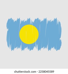 Palau Flag Brush Vector Illustration