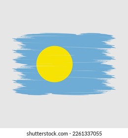 Ilustración del vector de pincel de bandera de Palau