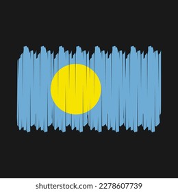 Palau Flag Brush Vector Illustration