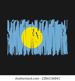 Palau Flag Brush Vector Illustration