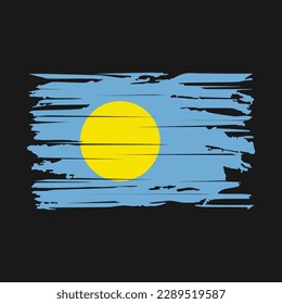 Palau Flag Brush Vector Illustration