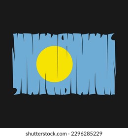 Palau Flag Brush Vector Illustration