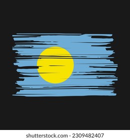 Palau Flag Brush Vector Illustration