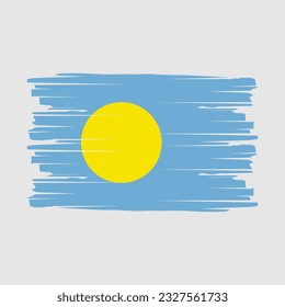 Palau Flag Brush Vector Illustration