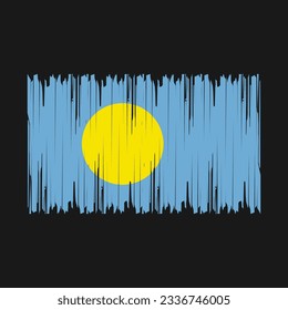 Palau Flag Pinselspitze Vektorgrafik