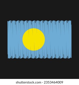 Palau Flag Brush Vector Illustration