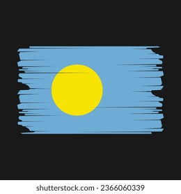 Palau Flag Brush Vector Illustration