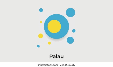 Palau Flaggenblase kreisrund um die Form Symbol bunter Vektorgrafik