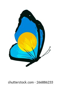 Palau flag butterfly - vector