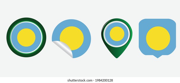 Palau flag. flat icon symbol vector illustration