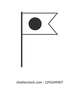 Palau flag icon in black outline flat design. Independence day or National day holiday concept.