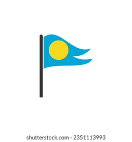 Palau flag icon set, Palau independence day icon set vector sign symbol