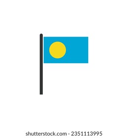 Juego de iconos de la bandera de Palau, símbolo del símbolo del vector del juego de iconos del día de la independencia de Palau