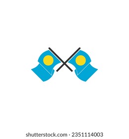 Palau flag icon set, Palau independence day icon set vector sign symbol