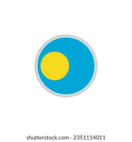 Juego de iconos de la bandera de Palau, símbolo del símbolo del vector del juego de iconos del día de la independencia de Palau