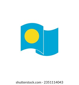 Palau Fahne Symbol Set, Palau Unabhängigkeitstag Symbol gesetzt Vektorsymbol
