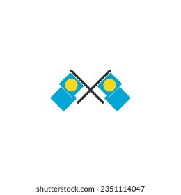 Palau flag icon set, Palau independence day icon set vector sign symbol