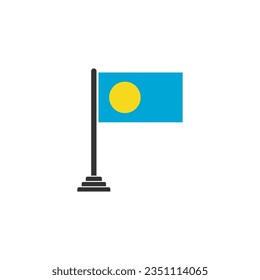 Palau flag icon set, Palau independence day icon set vector sign symbol