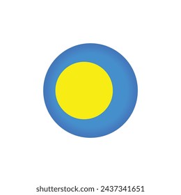 Palau flag icon vector template illustration logo design