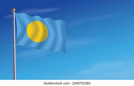 Bandera de Palau para la Ilustración vectorial del Día de la Independencia