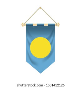 The Palau flag isolated on the white background.